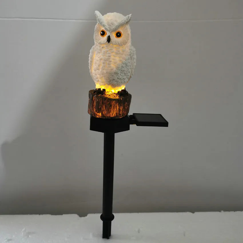 Garden Owl Solar LED Light with Stake Waterproof Light